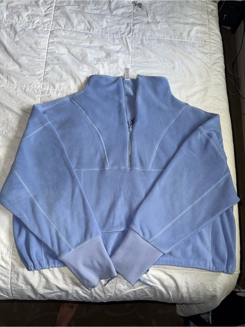 Zyia Active Periwinkle Blue Half-Zip Fleece Pullover Boxy Sweatshirt